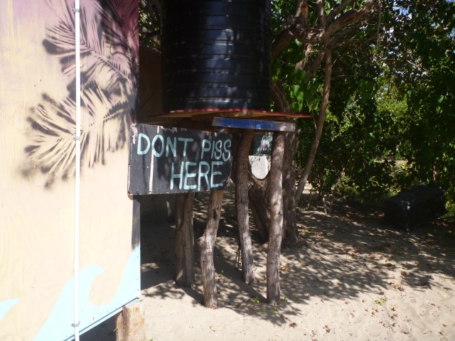 The nicest "Don't Piss Here" sign I've seen yet - Fisherman's Beach